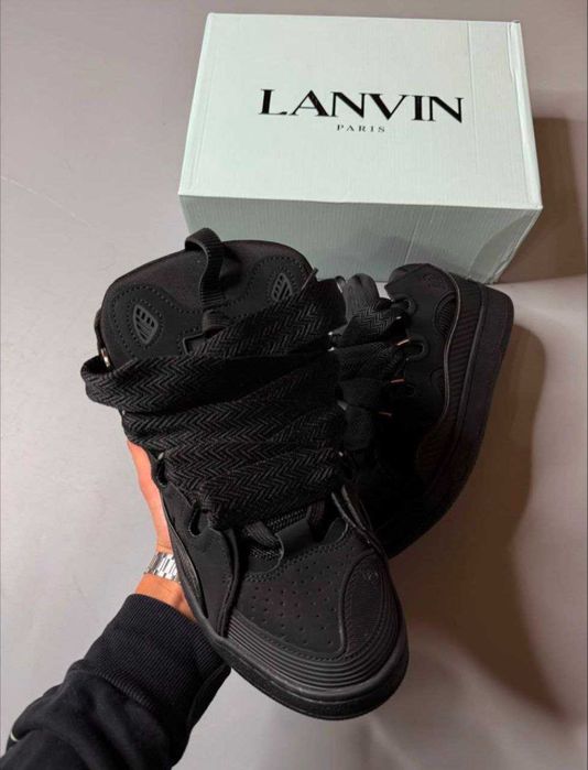 Кросівки Lanvin Curb Black / ланвін курб чорні кроси сваг черные кросы
