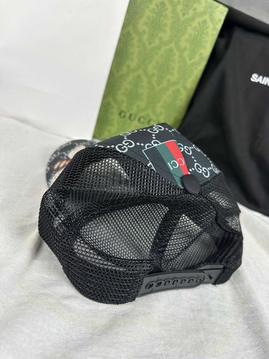 Czapka z daszkiem gucci czarna nowość duży napis czapki