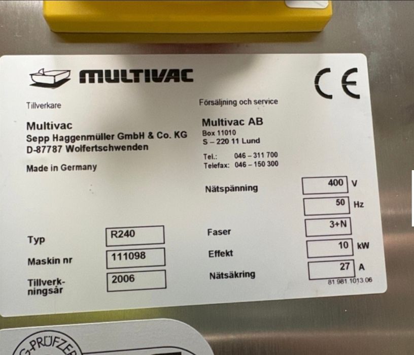 Maszyna Pakująca Multivac R240