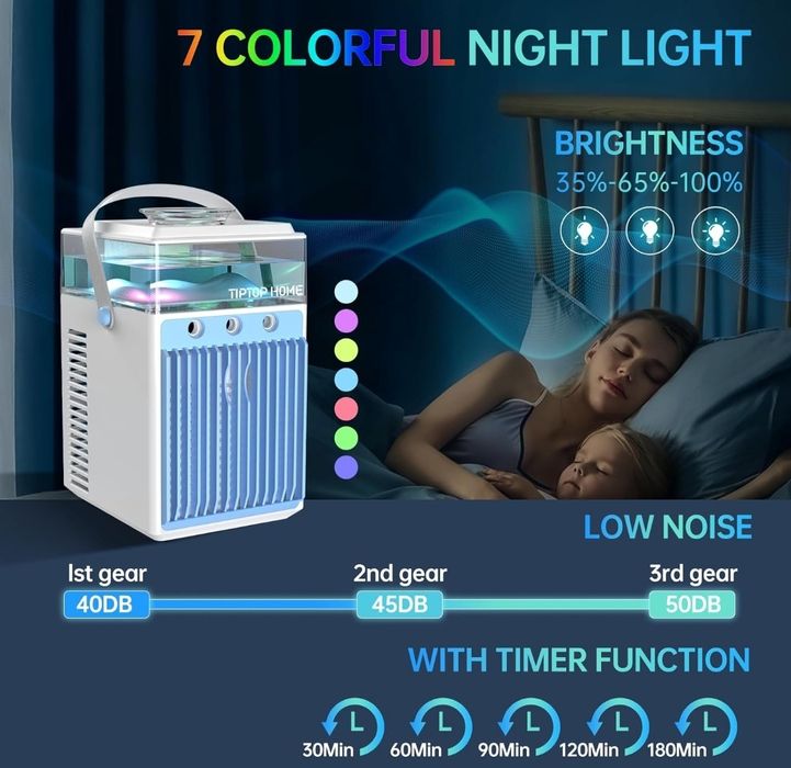 Mini klimatyzator, 4 w 1, USB, przenośny klimatyzator