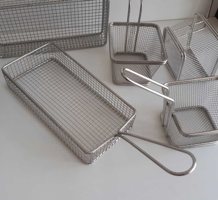 6 Cestas Pequenas Aço Inox Novas p/ Fritadeira