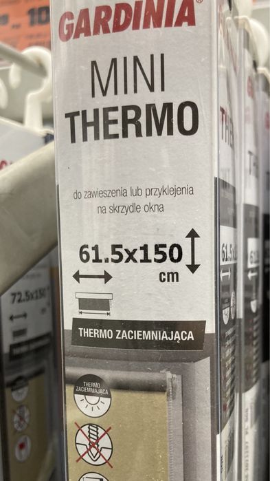 Roleta bezinwezyjna, termincza, zaciemniająca 61,5 x 150 cm