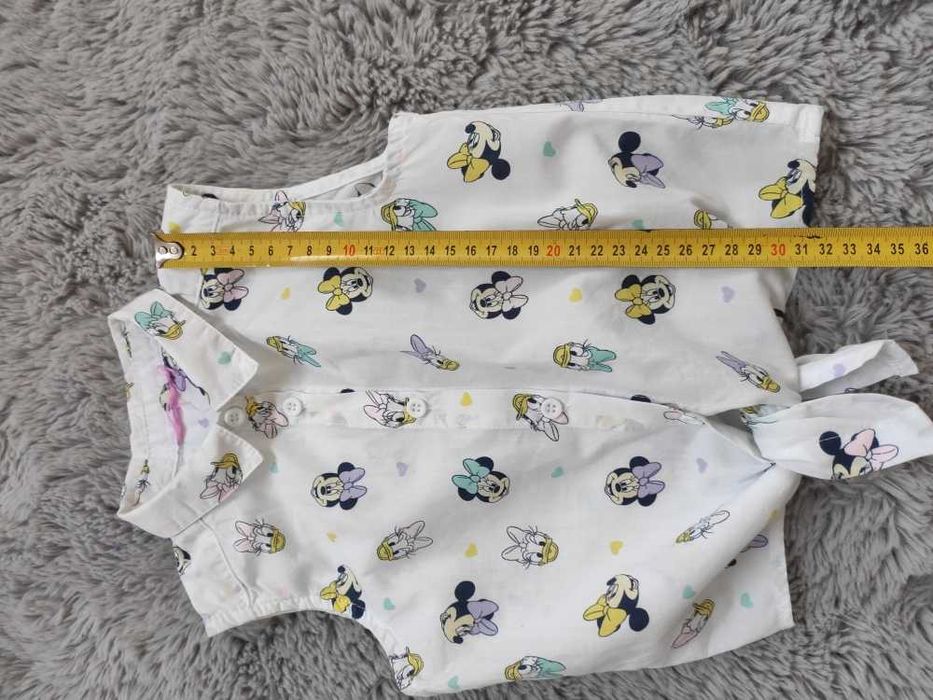 Koszula wiązana w pasie Minnie Daisy + jeansy 3/4 r. 98