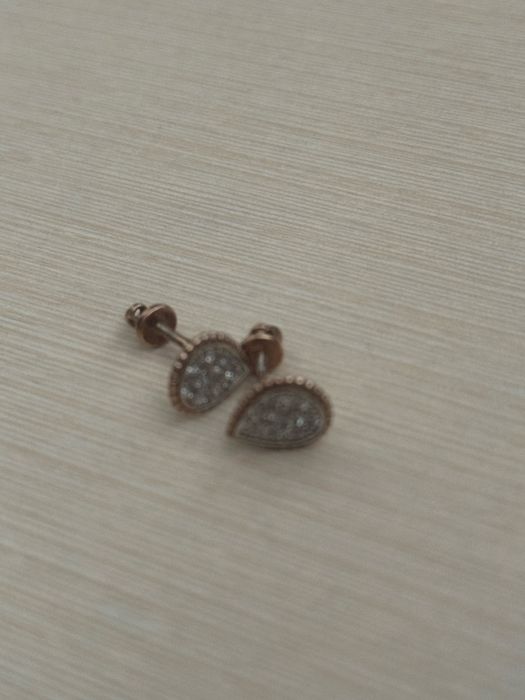 Сережки-капельки серебрянные с позолотой