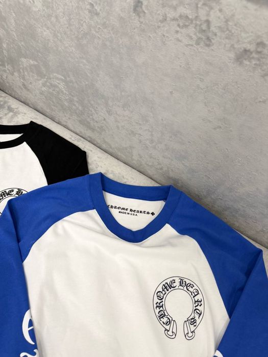 ‼️ Лонгслів Chrome Hearts‼️ білий синій / Chrome Hearts longsleeve / кофта Chrome Hearts / лонгслів Хром Хартс