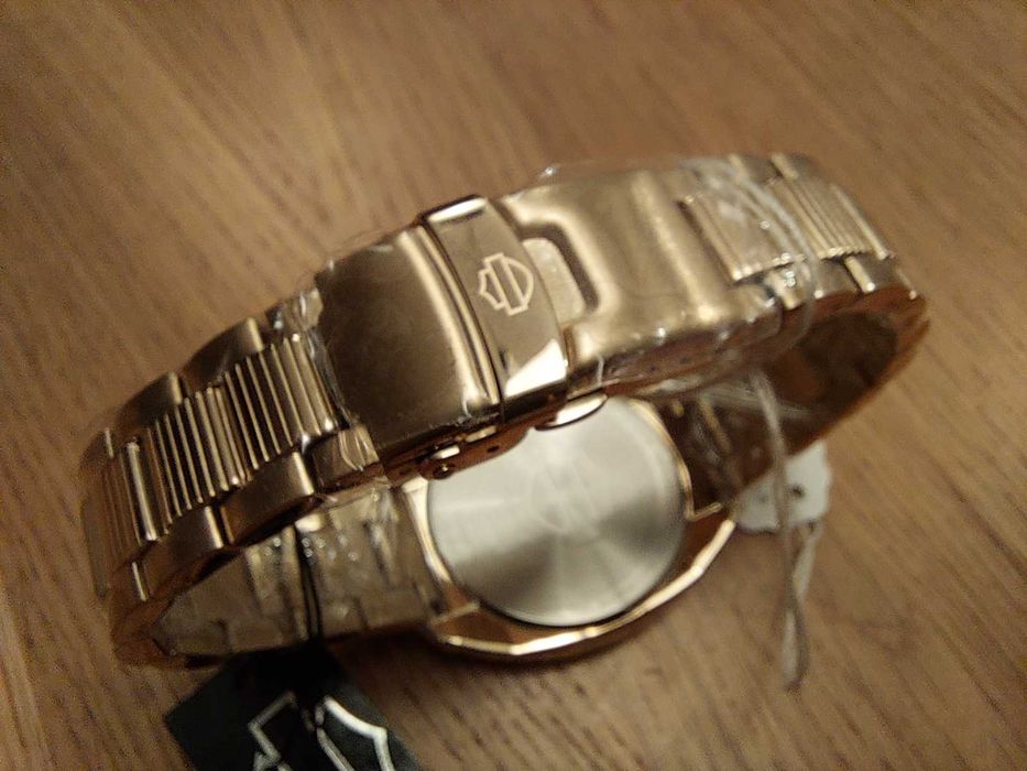 Harley Davidson Bulova Piękny Zegarek Damski Złoty Kolekcja Rocznicowy