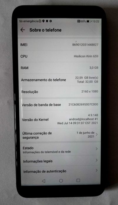 Huawei P Smart FIX-LX1 Smartphone, 32 GB, Black, Hybrid63824707075713124