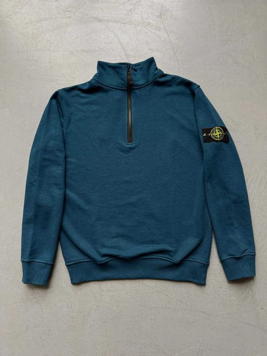 Білий зіп світшот на блискавці Stone Island Кофта Стон Айленд Світшоти
