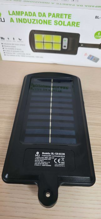 Nowa Lampa Solarna Ścienna 6x LED COB z Czujnikiem Ruchu + PILOT