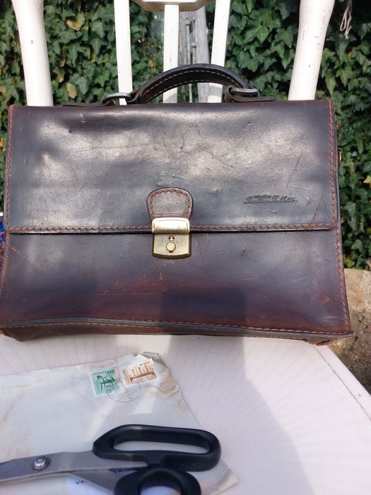 Skórzane aktówki prl,design vintage retro