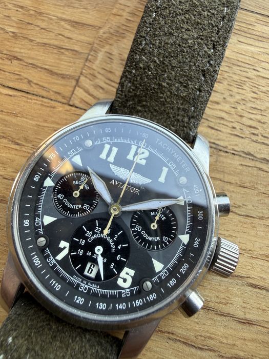 Zegarki: chronograf Strela  chronograf i Poljot Aviator