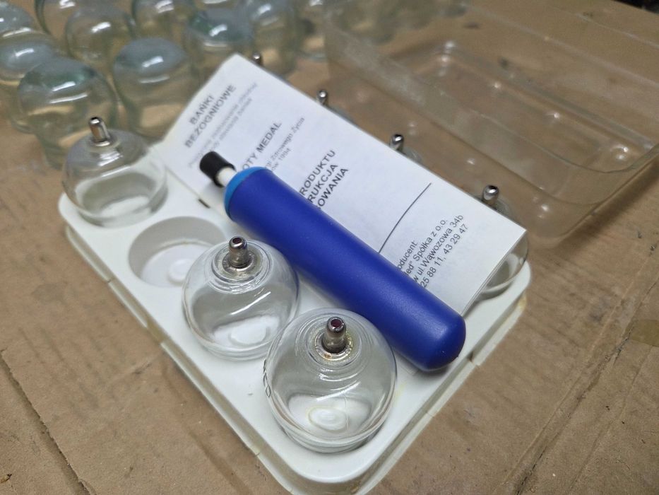 Bańki lekarskie szklane ogniowe i nie ogniowe staroć