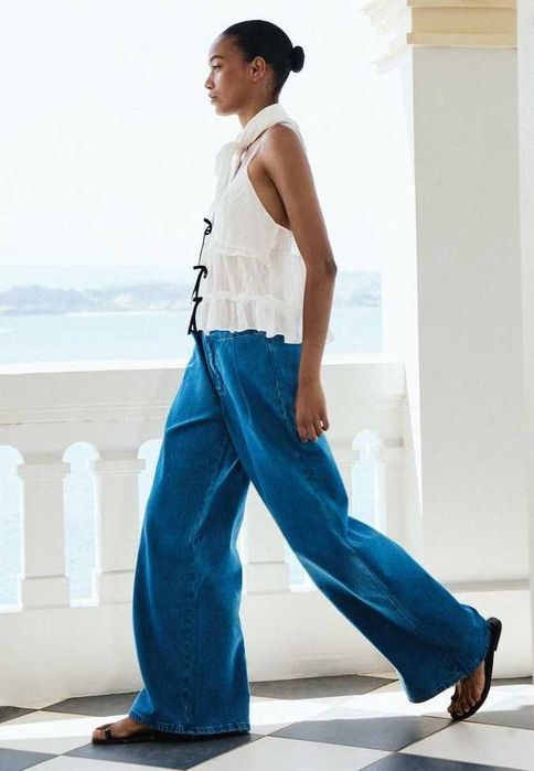 Широкі довгі джинси Wide leg від Zara, 36, 38р, оригінал