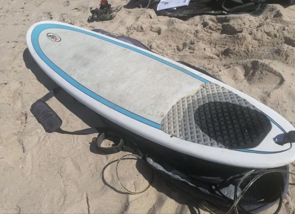 NSP 7’6 Epoxy Malibu Funboard + fato/saco/leash/wax