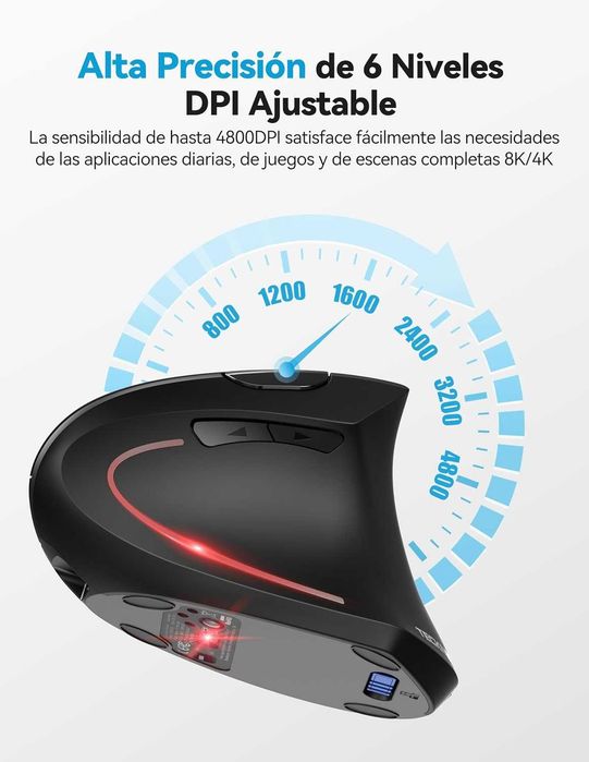 Rato ergonómico Bluetooth recarregável - Novo