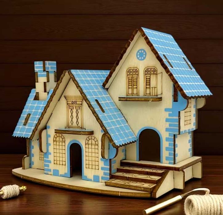 Nowe drewniane klocki 3D dom