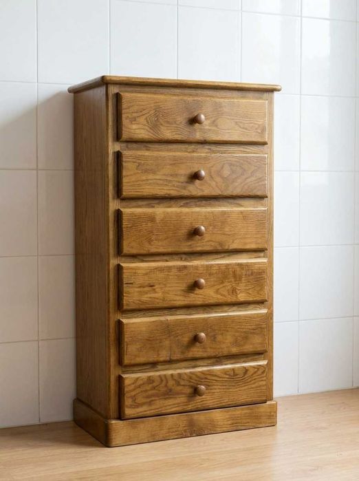 Cómoda 6 Gavetas Madeira Maciça - Design Clássico Atemporal