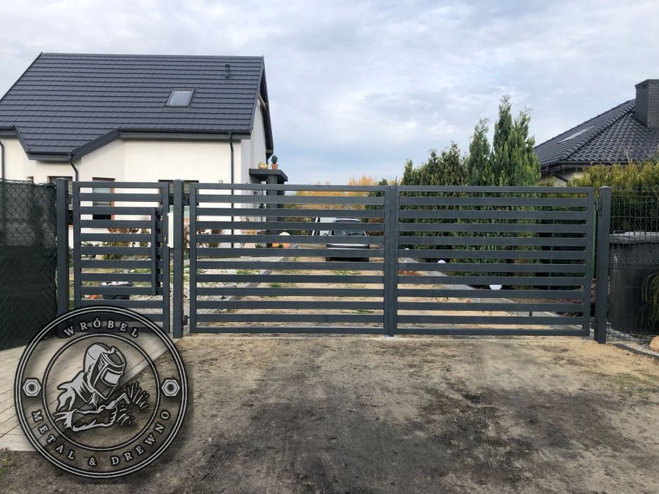 Ogrodzenie palisadowe kute płoty bramy przesuwne ocynk panel 3D