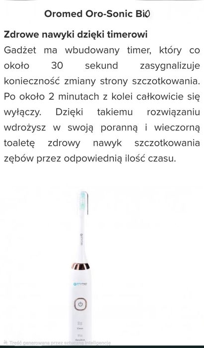‼️Szczoteczka elektryczna Oromed Oro-Sonic Biała.‼️
