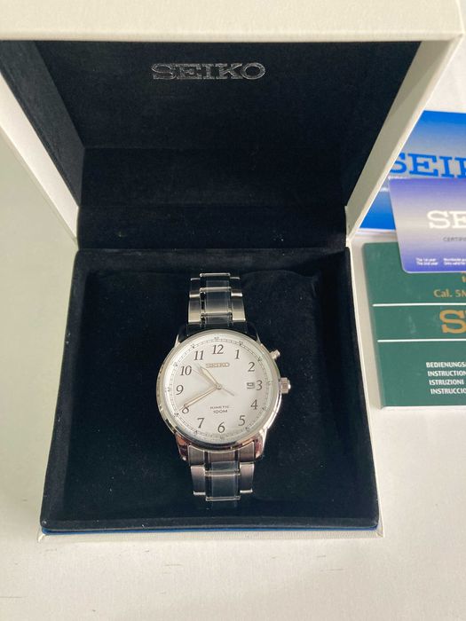 Relógio Seiko Neo Classic Kinetic SKA775P1 em Inox Original usado
