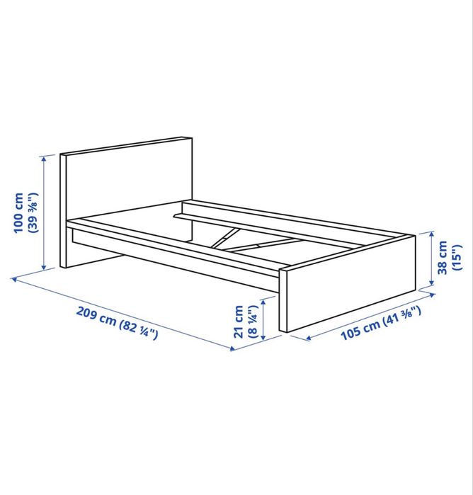 Cama solteiro Malm ikea com estrado