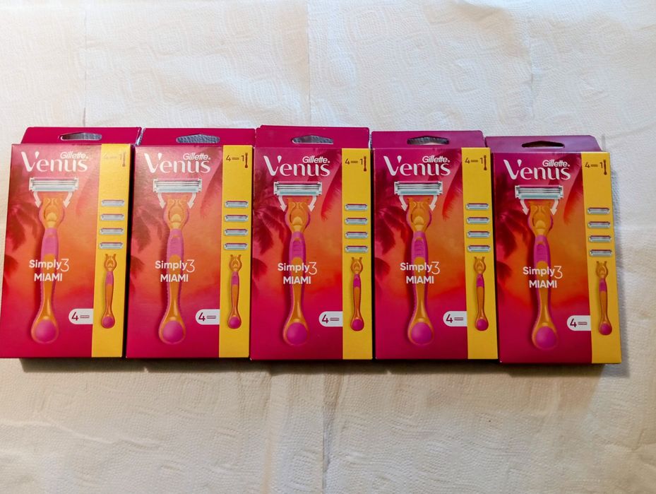 Gillette Venus Simply 3 Miami Rączka + 4 wkłady 5 opk.