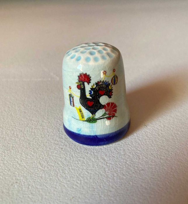 Dedal de Porcelana Decorativo - Galo de Barcelos, Portugal