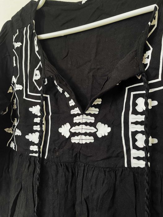 Vestido preto estilo boho detalhes brancos -  Pool, 38