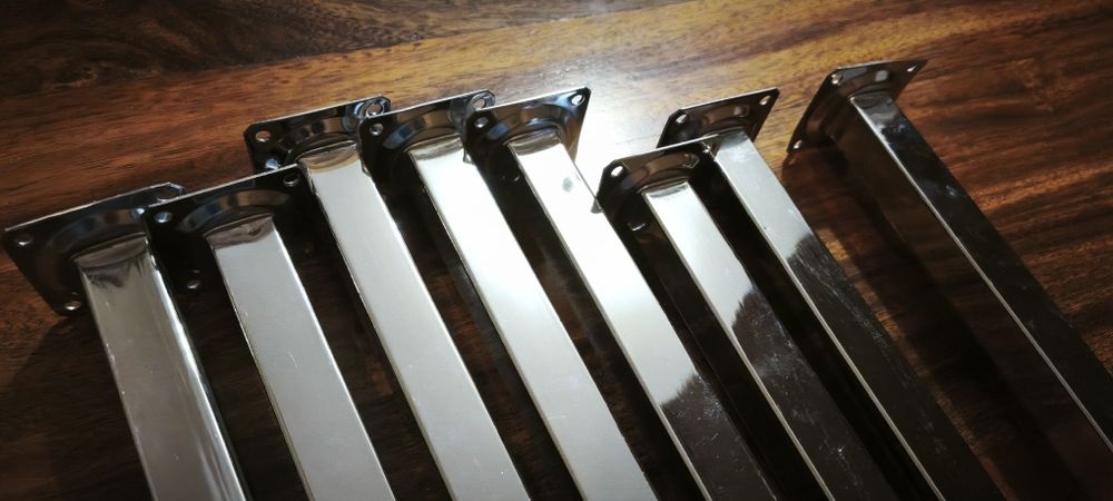 8 pernas de mesa cromadas de 80cm