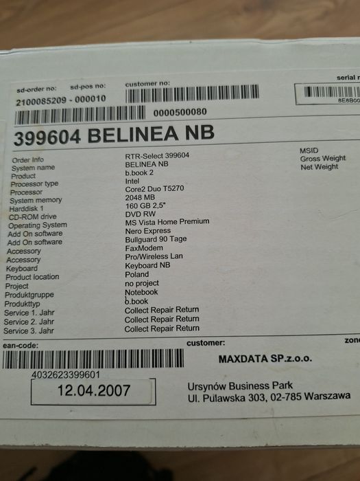 Laptop Belinea NB