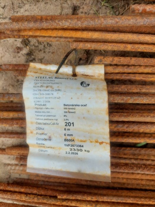 Drut żebrowany fi 6mm długość 6m - 100 szt.