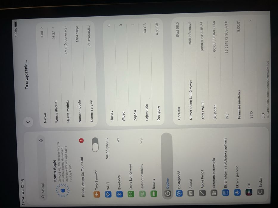 Ipad 9 generacji 64 gb