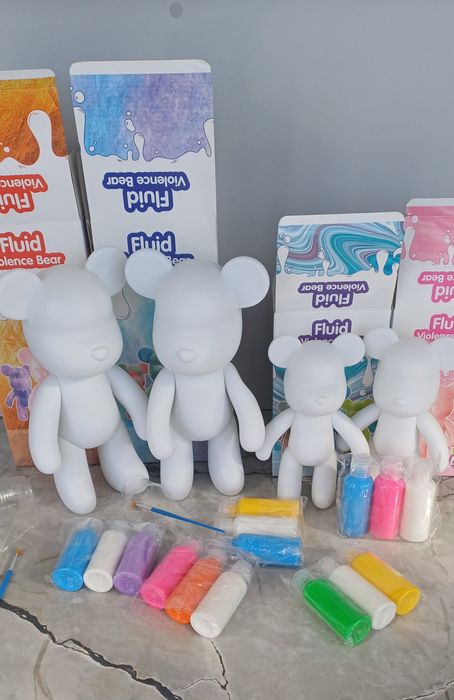 Флюидный мишка DIY Creative Fluid Bear 23см /33 см с красками