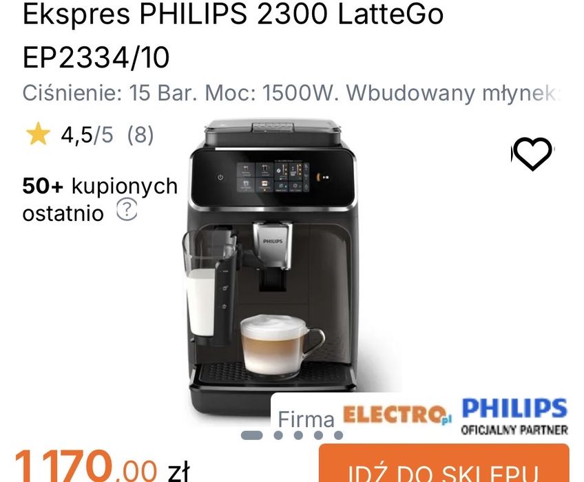 Ekspres PHILIPS 2300 LatteGo EP2334/10