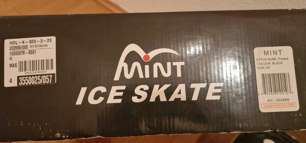 Коньки ледовые mint ice skate 45 р (новые)