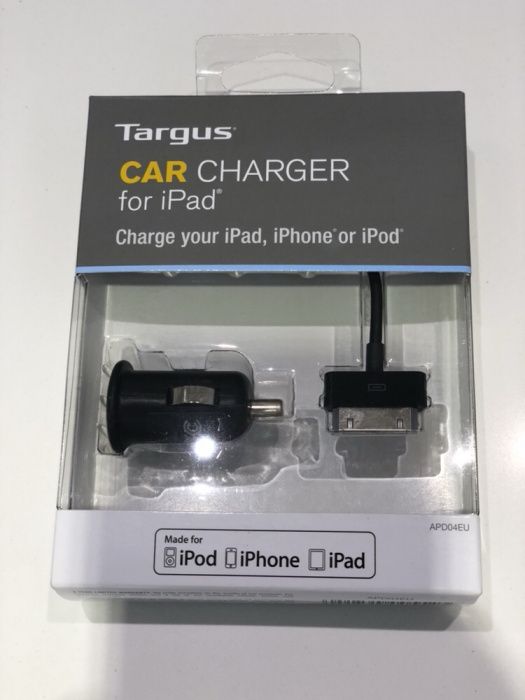 Novo - Carregador carro Targus IPad iPod iPhone