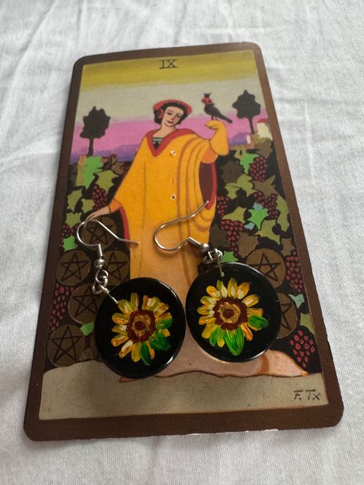 kolczyki w słoneczniki