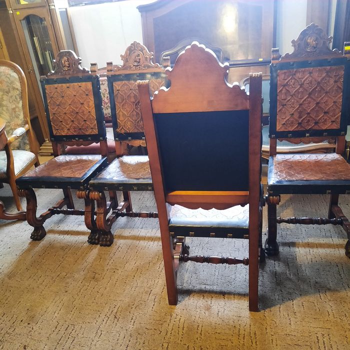 Stary piękny kpl pałacowy XIX W  dwa trony i 4 krzesła