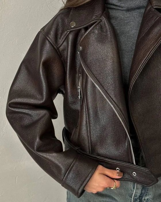 Коричнева косуха Zara, розмір XS/S