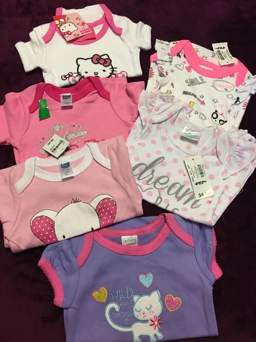Боди, слип, песочник для девочки новые, 7 шт