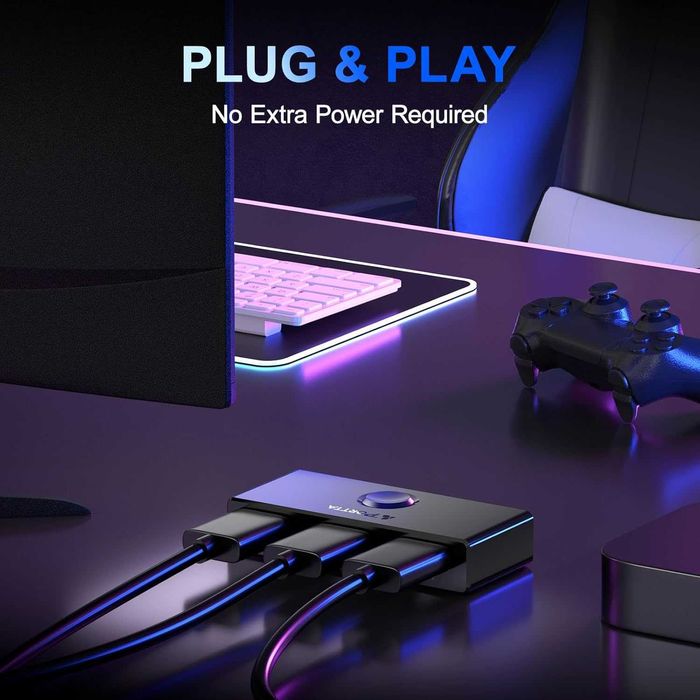 Interruptor HDMI 4K 60Hz, divisor HDMI bidirecional 1 em 2 saídas