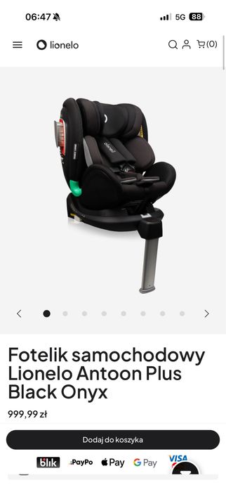 Fotelik  z bazą isofix lionelo