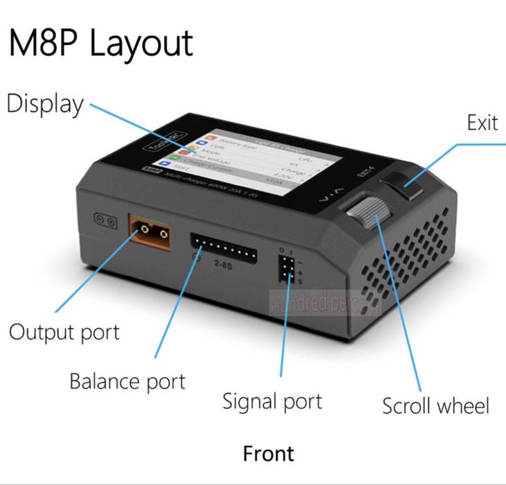Зарядний пристрій ToolkitRC M8P 600W 20A для Lipo LiHV LiFe Lion NiMh Pb балансування розрядка FPV батарей фпв дронів коптерів