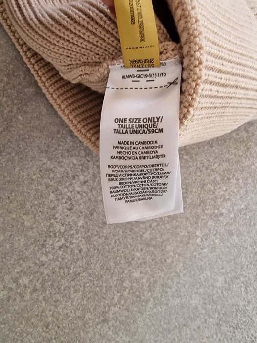 Beżowa czapka męska zimowa ralph lauren