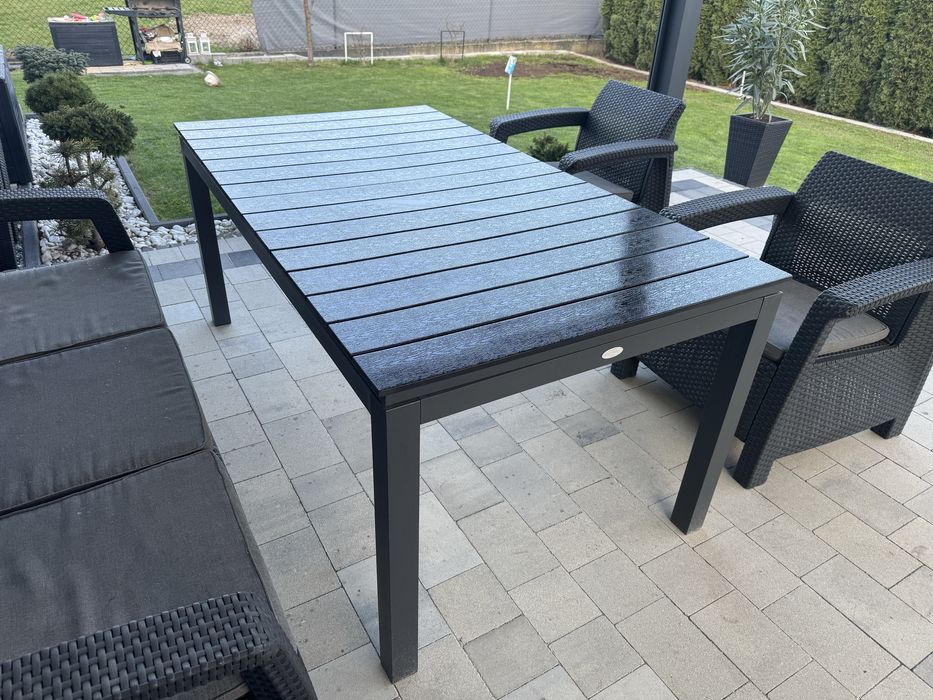 Stół ogrodowy VATTRUP S95xD172/276 czarny Rozkładany !!!