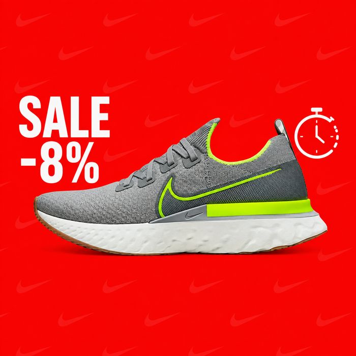 Остання! Розмір 42 - Кросівки Nike React Infinity Run FK (сірі)