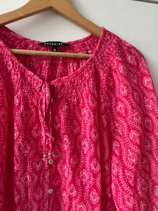 Peacocks Bluzka koszulowa oversize różowa roz 14