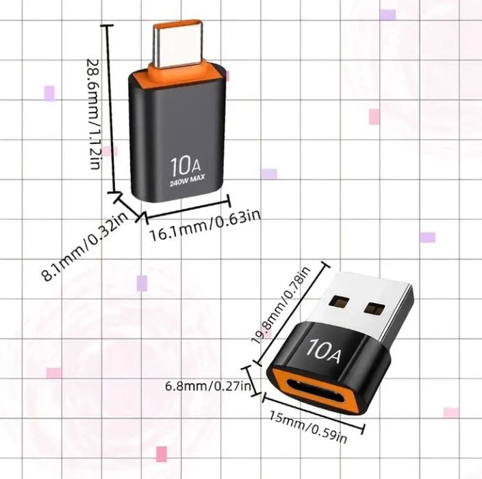 адаптер переходник Tape-с USB 10А 240w