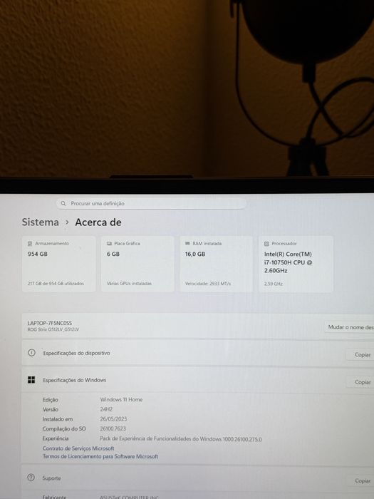 Portátil Asus ROG G512LV
