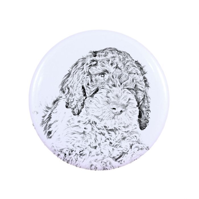 Lagotto Romagnolo przypinka z psem duża Art-Dog